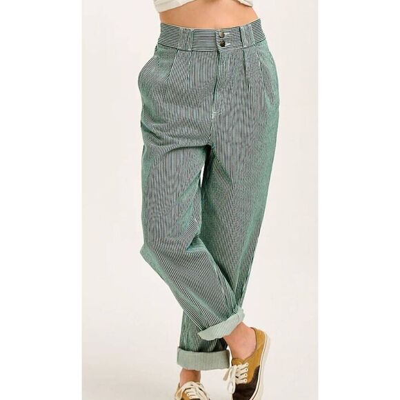 NWT Lucy&Yak Addison - Tapered Twill Jeans in Aspen Stripe sz 50R - Picture 1 of 7
